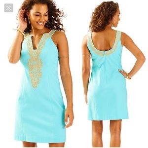Lilly Pulitzer Suzette Shift Dress Sz 2 Turquoise